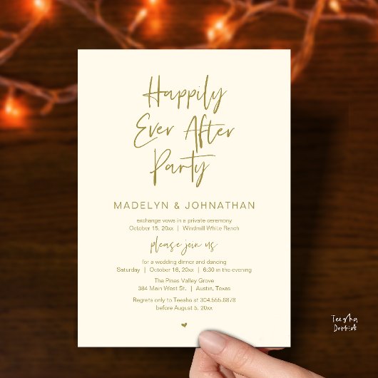 Happily Ever After Party, Modern Wedding Dinner Einladung
