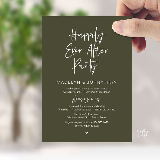 Happily Ever After Party, Modern Wedding Dinner Einladung