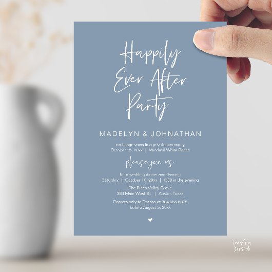 Happily Ever After Party, Modern Wedding Dinner Einladung