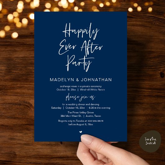 Happily Ever After Party, Modern Wedding Dinner Einladung