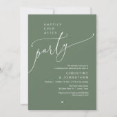 "Happily Ever After Party" Modern Wedding Dinner Einladung (Vorderseite)