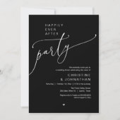 "Happily Ever After Party" Modern Wedding Dinner Einladung (Vorderseite)