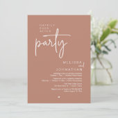 Happily Ever After Party, Modern Wedding Reception Einladung (Stehend Vorderseite)