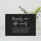 Happily Ever After Party Modern Wedding Reception Einladung (Stehend Vorderseite)