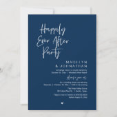 Happily Ever After Party, Modern Wedding Reception Einladung (Vorderseite)