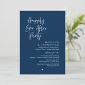 Happily Ever After Party, Modern Wedding Reception Einladung (Stehend Vorderseite)