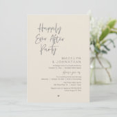 Happily Ever After Party, Modern Wedding Reception Einladung (Stehend Vorderseite)