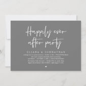 Happily Ever After Party Modern Wedding Reception Einladung (Vorderseite)