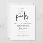 Happily Ever After Party, Modern Wedding Reception Einladung (Vorderseite)