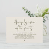  Happily Ever After Party Modern Wedding Reception Einladung (Stehend Vorderseite)