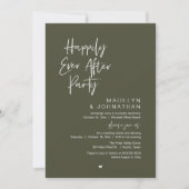 Happily Ever After Party, Modern Wedding Reception Einladung (Vorderseite)