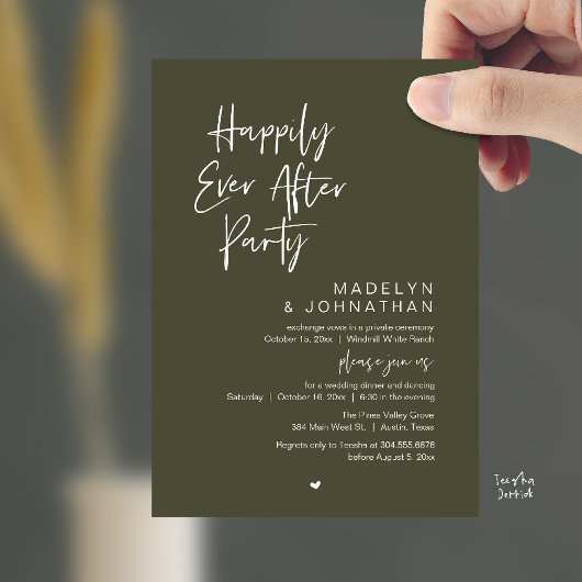 Happily Ever After Party, Modern Wedding Reception Einladung