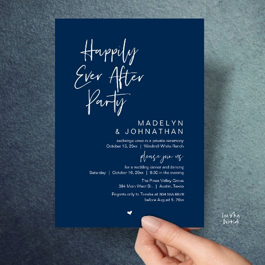 Happily Ever After Party, Modern Wedding Reception Einladung