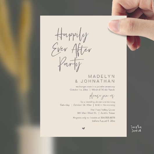 Happily Ever After Party, Modern Wedding Reception Einladung