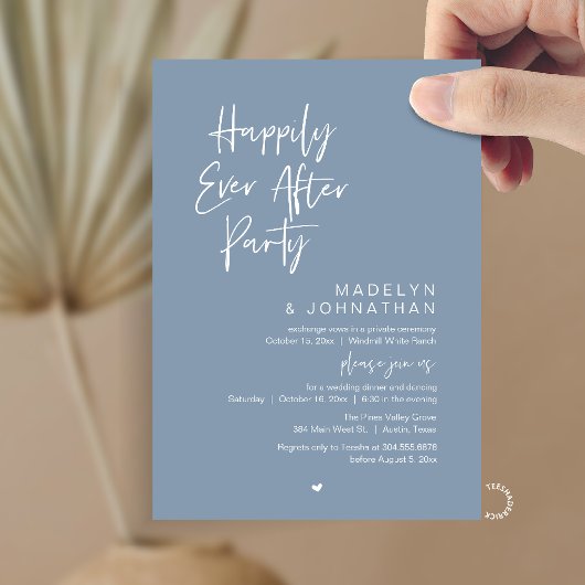 Happily Ever After Party, Modern Wedding Reception Einladung