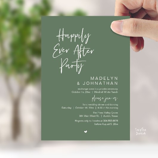 Happily Ever After Party, Modern Wedding Reception Einladung