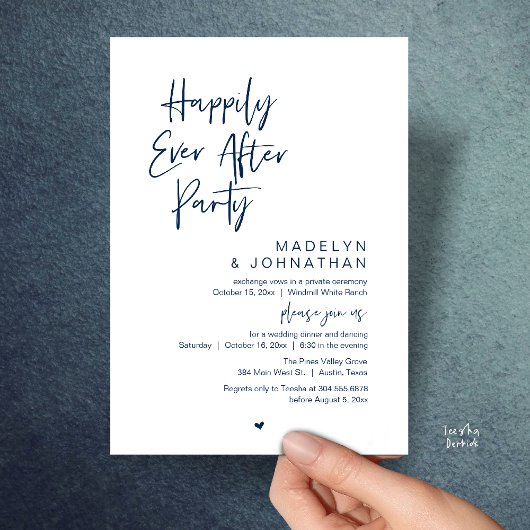 Happily Ever After Party, Modern Wedding Reception Einladung