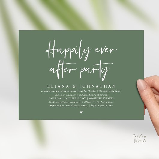 Happily Ever After Party Modern Wedding Reception Einladung