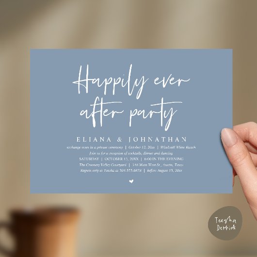 Happily Ever After Party Modern Wedding Reception Einladung
