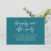Happily Ever After Party Modern Wedding Reception Einladung (Stehend Vorderseite)