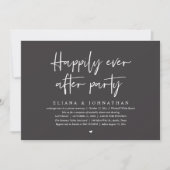 Happily Ever After Party Modern Wedding Reception Einladung (Vorderseite)