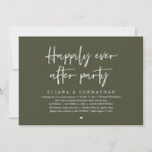 Happily Ever After Party Modern Wedding Reception Einladung (Vorderseite)