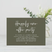 Happily Ever After Party Modern Wedding Reception Einladung (Stehend Vorderseite)