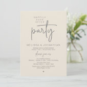 Happily Ever After Party, Modern Wedding Reception Einladung (Stehend Vorderseite)