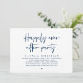 Happily Ever After Party Modern Wedding Reception Einladung (Stehend Vorderseite)