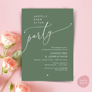 "Happily Ever After Party" Moderne Hochzeits-Dinne Einladung