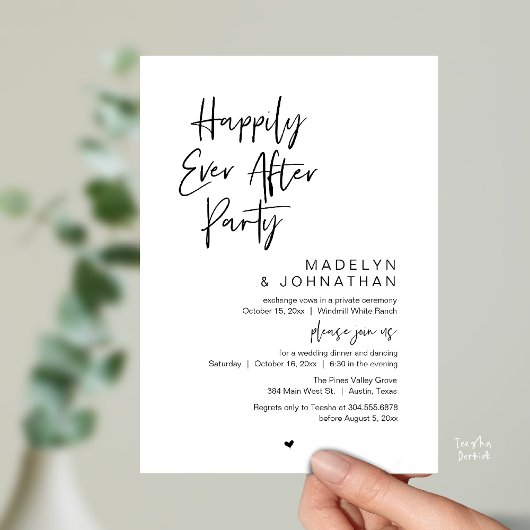 Happily Ever After Party, Moderne Hochzeitsfeier Einladung
