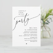 Happily Ever After Party Romance Wedding Reception Einladung (Stehend Vorderseite)