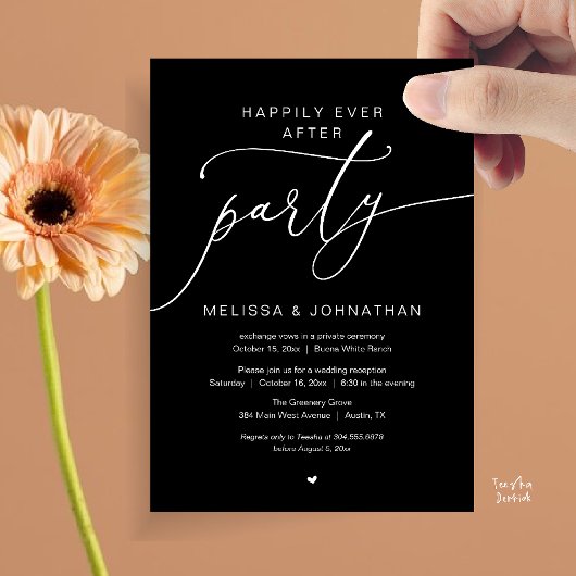 Happily Ever After Party Romance Wedding Reception Einladung