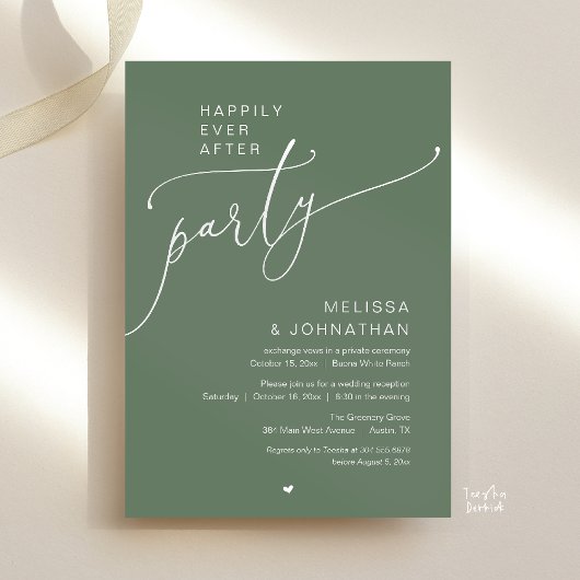 Happily Ever After Party Romance Wedding Reception Einladung