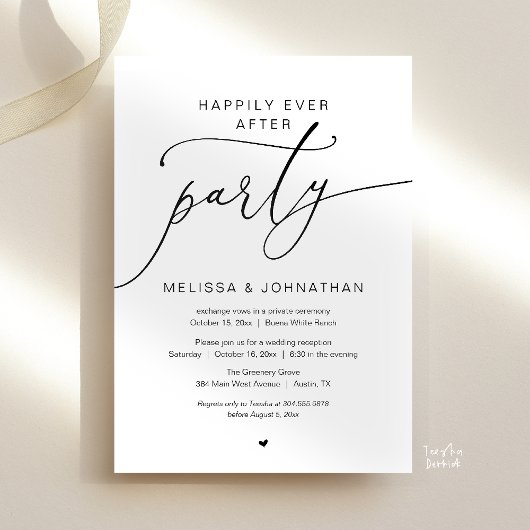 Happily Ever After Party Romance Wedding Reception Einladung
