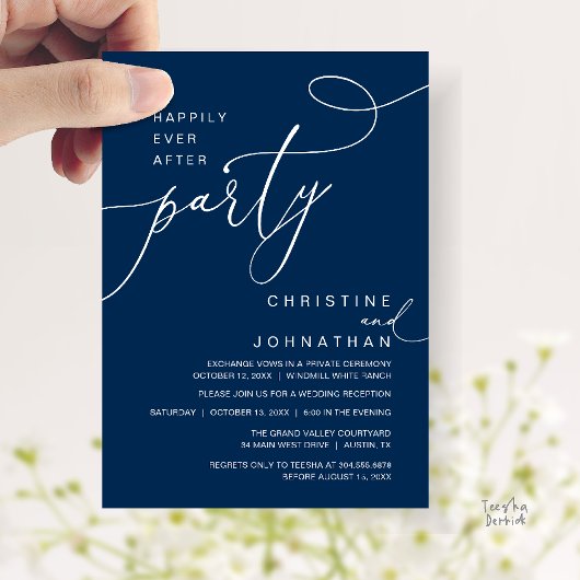 Happily Ever After Party Romantic Weds Reception Einladung
