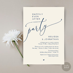 Happily Ever After Party Romantisches Hochzeitsdin Einladung