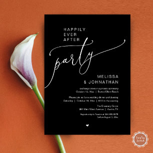 Happily Ever After Party Romantisches Hochzeitsdin Einladung