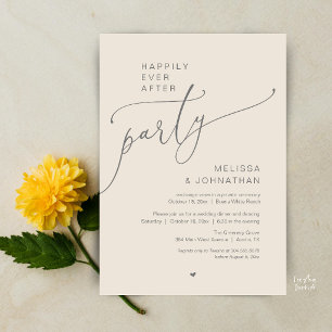 Happily Ever After Party Romantisches Hochzeitsdin Einladung