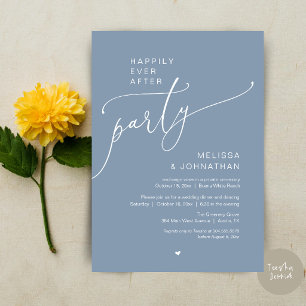 Happily Ever After Party Romantisches Hochzeitsdin Einladung
