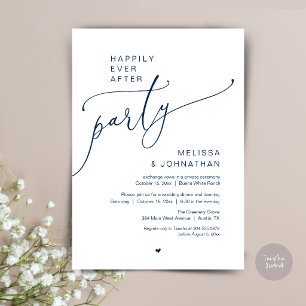 Happily Ever After Party Romantisches Hochzeitsdin Einladung
