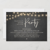 Happily Ever After Party, Rustic String Lights Einladung (Vorderseite)