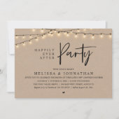 Happily Ever After Party, Rustic String Lights Einladung (Vorderseite)