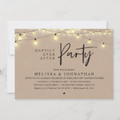 Happily Ever After Party, Rustic String Lights Einladung (Vorderseite)