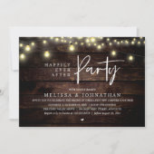 Happily Ever After Party, Rustic String Lights Einladung (Vorderseite)