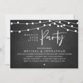 Happily Ever After Party, Rustic String Lights Einladung (Vorderseite)