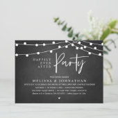 Happily Ever After Party, Rustic String Lights Einladung (Stehend Vorderseite)