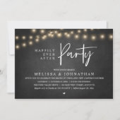 Happily Ever After Party, Rustic String Lights Einladung (Vorderseite)