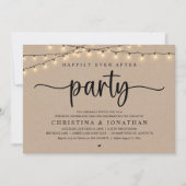 Happily Ever After Party, Rustic Wedding Dinner Einladung (Vorderseite)