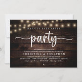 Happily Ever After Party, Rustic Wedding Dinner Einladung (Vorderseite)